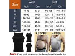 Colete Compressivo Masculino para Modelar Peito, Barriga e Cintura, Combate Bexiga e Apoio Postural Preto