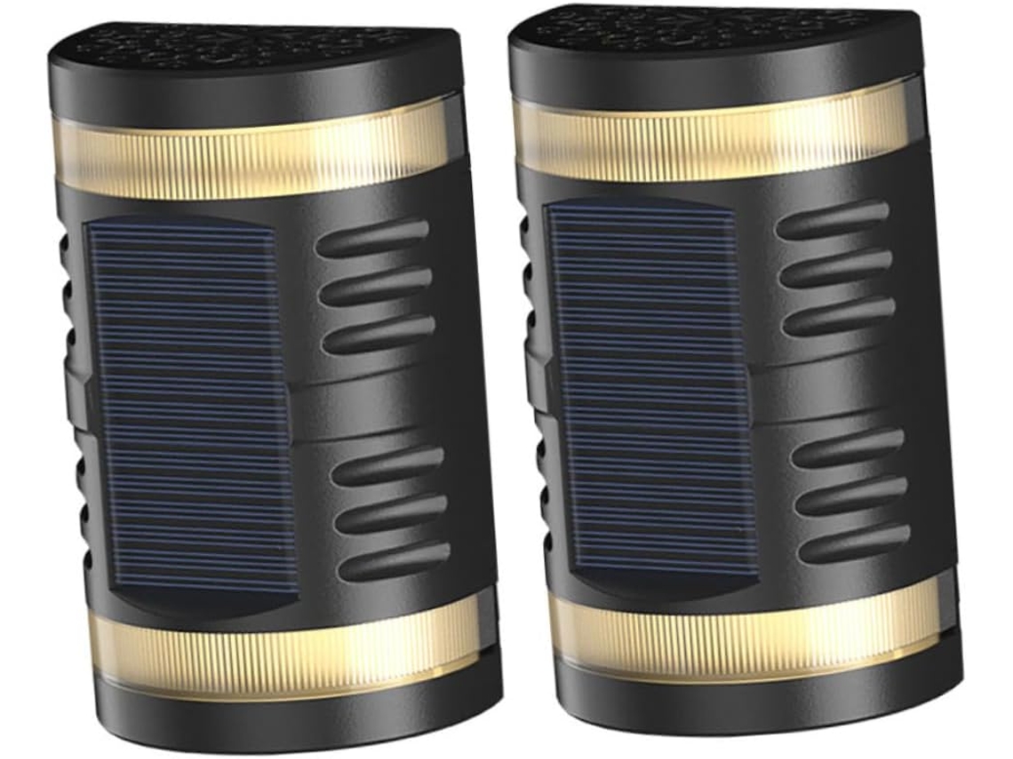 Conjunto De 2 Luminárias Solares De Parede Para Jardim, S Às Intempéries, Iluminação Externa Em Páti Gokoco
