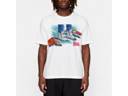 Rockinstone Back To The Future Movie Shoes Comic Hoverboard White Adult T-shirt Size:xl
