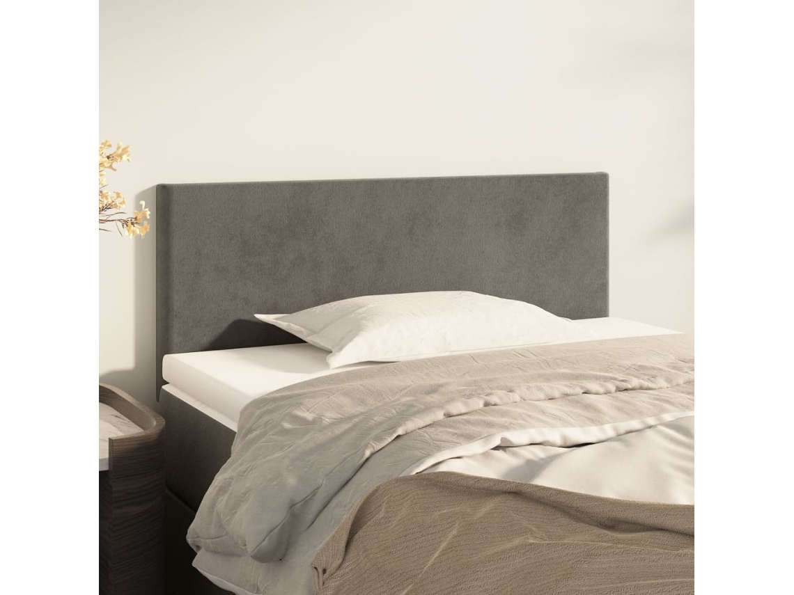 Vidaxl Cabeceira De Cama Veludo 100x5x78/88 Cm Cinzento-escuro
