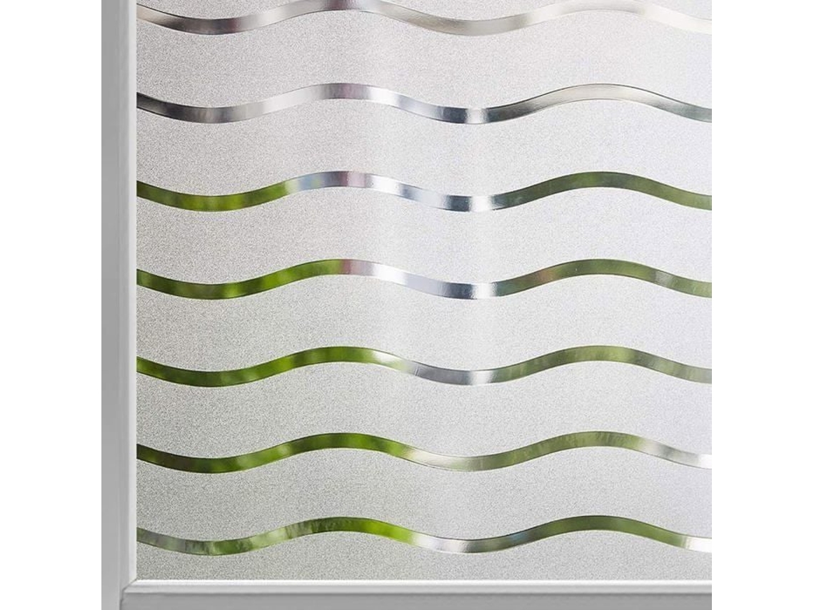 Película Fosca Ondulada Para Janelas, Adsorção Eletrostática, Película De Privacidade Para Janelas (45x200 Cm)