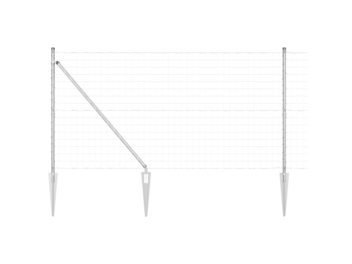 Conjunto 1 Cerca Externa Vidaxl Prateado Aço (25 X 1,2 M)