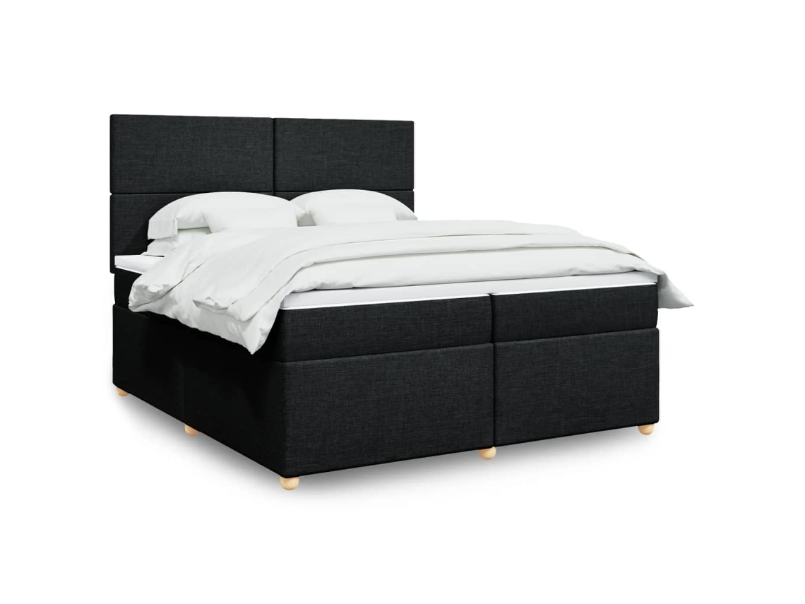 Vidaxl Cama Com Molas/colchão 200x200 Cm Tecido Preto