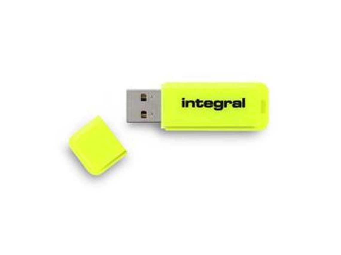 Integral 64Gb Usb2.0 Drive Neon Yellow Unidade de Memória Usb Usb Type-A 2.0 Amarelo