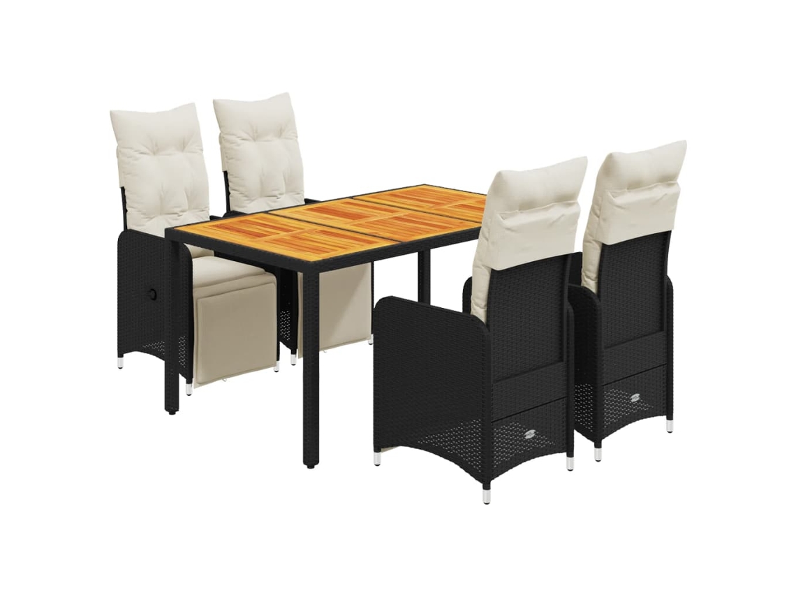Bistro Set, Bistro Sets Vidaxl Preto Rattan / Vime (150 X 90 X 75 Cm)