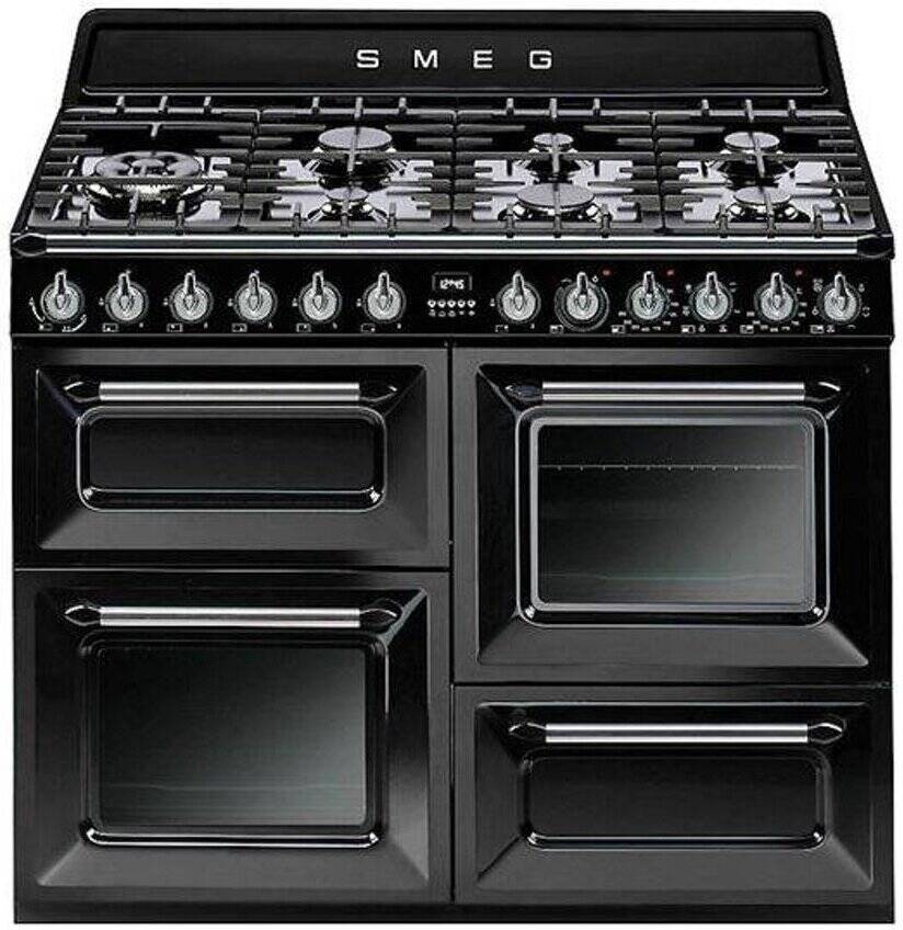 Fogão SMEG Victoria TR4110BL1 (158 L - Elétrico e Gás Natural - Preto)