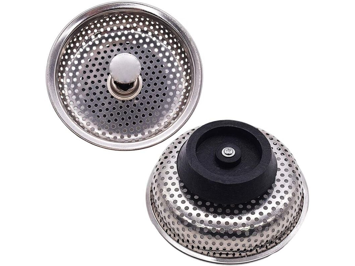 Conjunto De 2 Filtros De Aço Inoxidável Para Pias, 85 Mm De Diâmetro