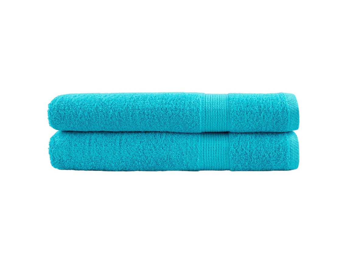 Vidaxl Toalhas Premium Solund 2 Pcs 100x200 Cm 600 Gsm Turquesa