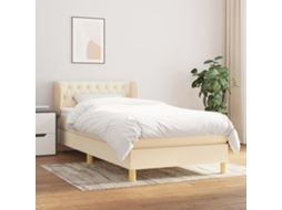 Vidaxl Cama Com Molas/colchão 90x190 Cm Tecido Cor Creme