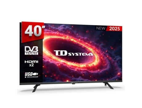 Televisão 40 Polegadas Full Hd Não Smart Tv, Leitor Gravador Usb, Sintonizador Digital Dvb-t2/c/s2 - Td Systems M40k21f