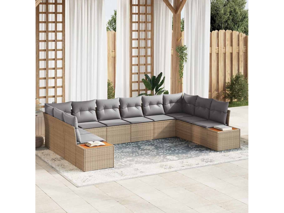Vidaxl Conjunto De Sofá De Jardim 10 Unid. 10-número De Lugares
