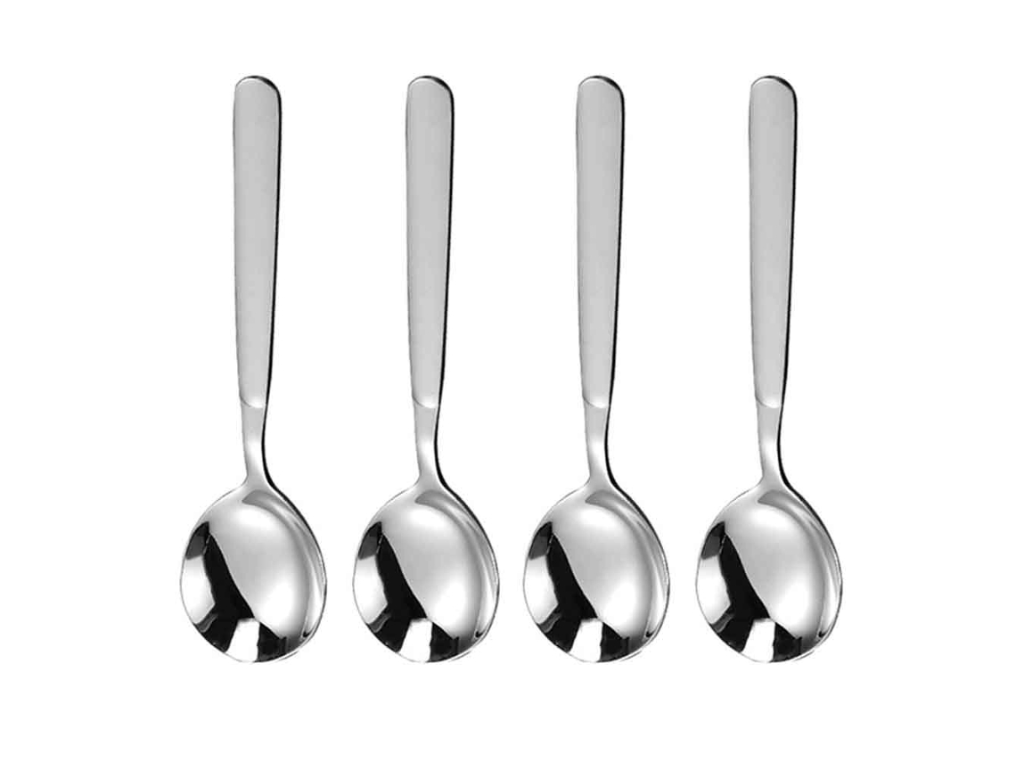 Conjunto De 4 Garfos Em Aço Inox Design Circular Com Medidas De 19x5cm 17x4cm 13x3cm
