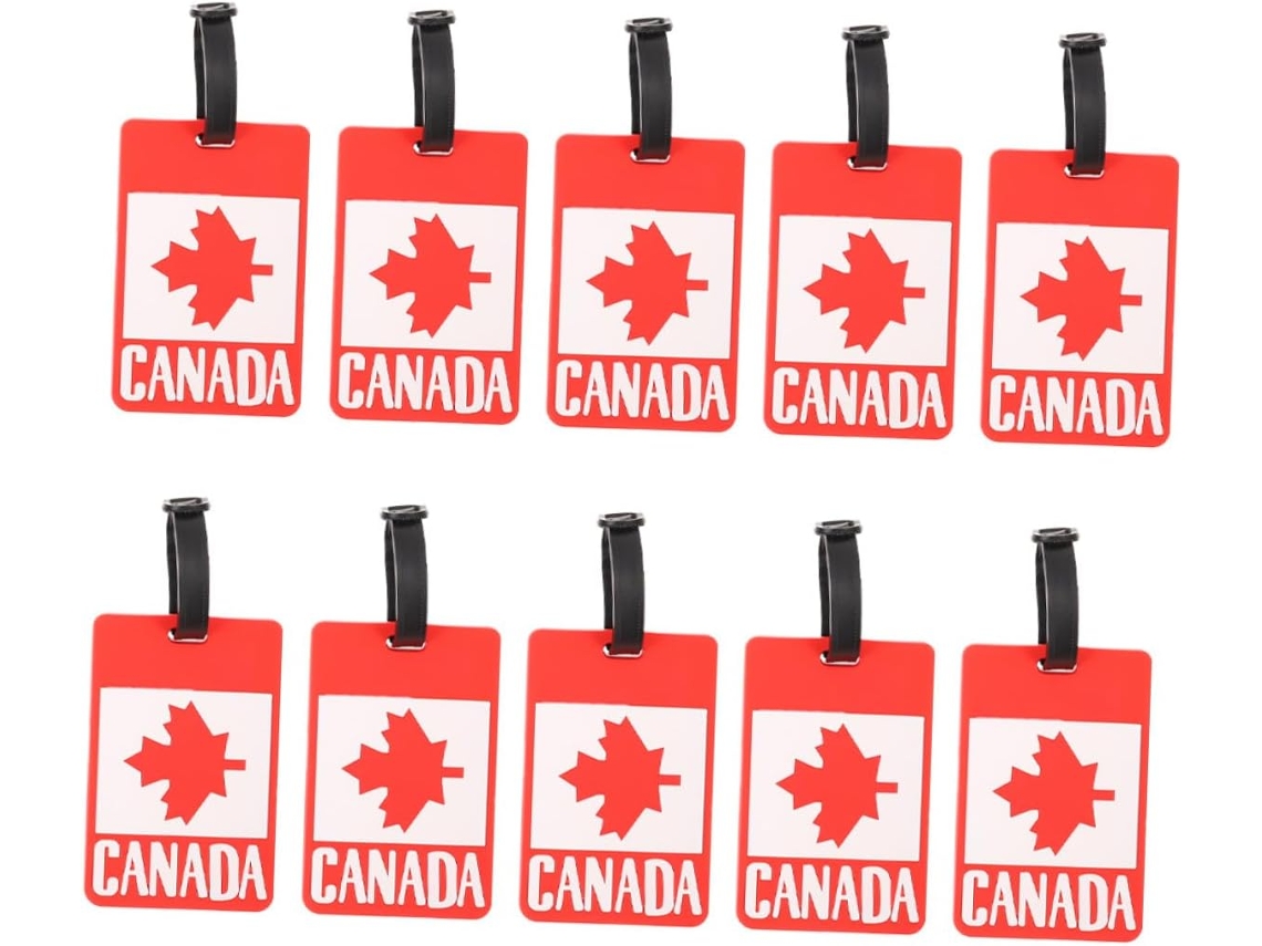 De 10 Etiquetas De Bagagem Com A Bandeira Canadense Para Identificação De Viagem, Para Mulheres, Meninas E Homens.