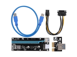 Adaptador Extensor De Placa De Riser De Placa Gráfica Pci-e Para Pci-e 1x Para 16x Com Conector 6pin