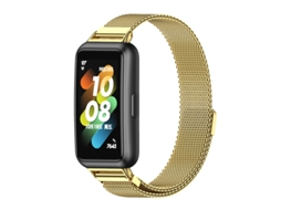 Bracelete de Smartwatch para Huawei Band 7/7 NFC MIJOBS Milan Pulseira magnética de aço inoxidável (ouro)
