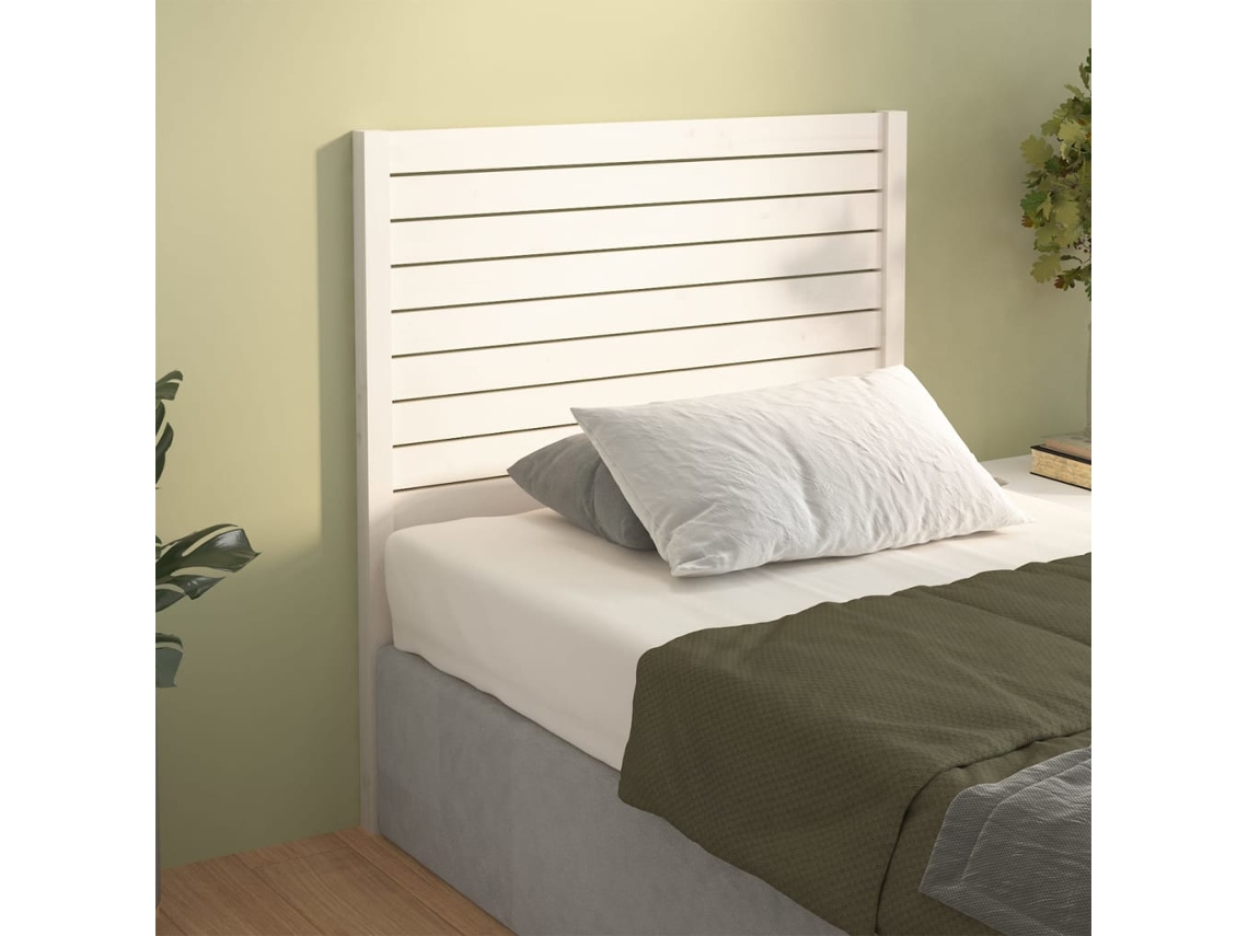 Vidaxl Cabeceira De Cama 96x4x100 Cm Pinho Maciço Branco