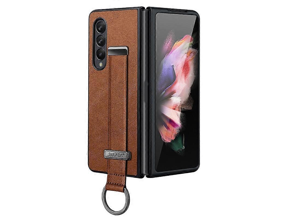 Capa Para Samsung Galaxy Z Fold4 Sulada Cool Series Em Pc + Textura De Couro, Resistente A Impactos