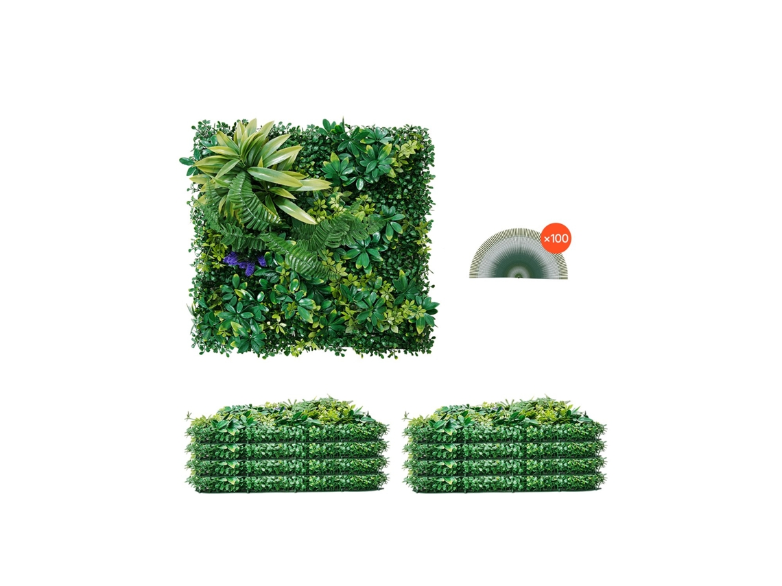 Painéis De Relva Artificial Para Parede 8 Peças 50x50 Cm 3d Para Jardim Vevor