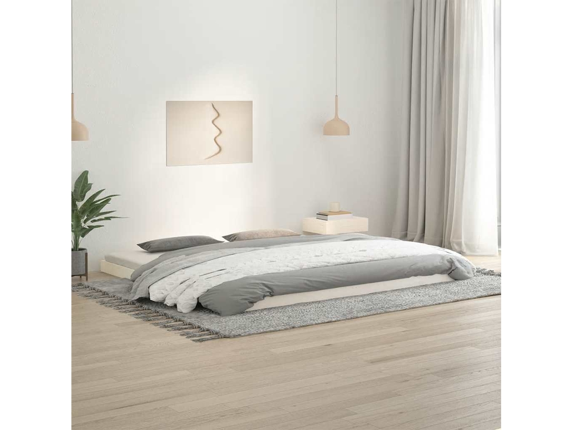 Vidaxl Estrutura De Cama 200x200 Cm Madeira De Pinho Maciça Branco