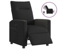 Vidaxl Poltrona Elétrica Reclinável Tecido Preto