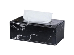 Caja De Pañuelos De Couro Retangular Com Design De Mármore Preto Para Casa, Escritório E Carro
