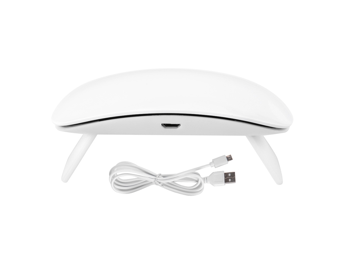 Secador De Uñas Mini 6w Uv Led Com Forma De Rato Usb Plegável Para Curar Gel Arte De Uñas Branco