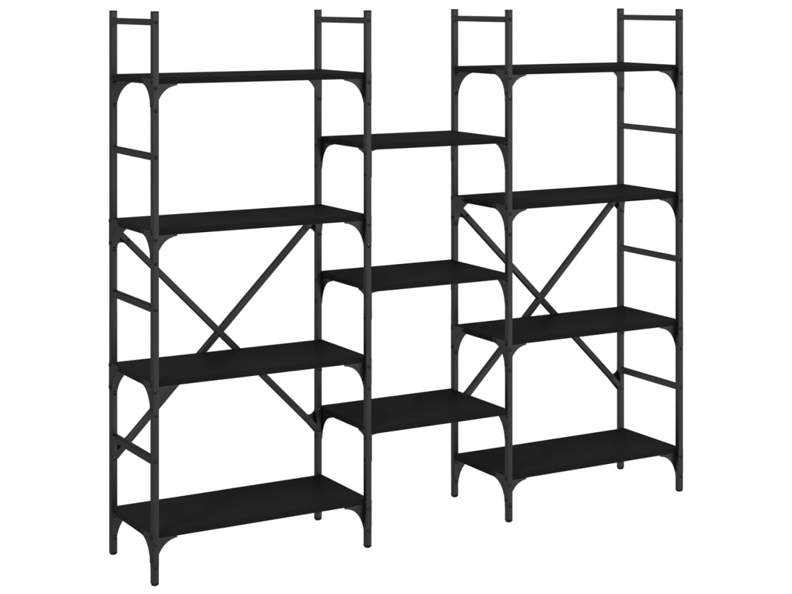 Bookshelf, Bookshelves Vidaxl Preto Madeira Processada (160 X 28.5 X 136.5 Cm)