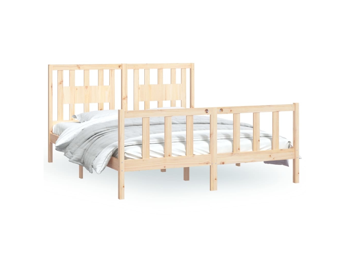 Bed Frame, Bed Frames Vidaxl Marrom Madeira De Pinho (160 X 200 Cm)