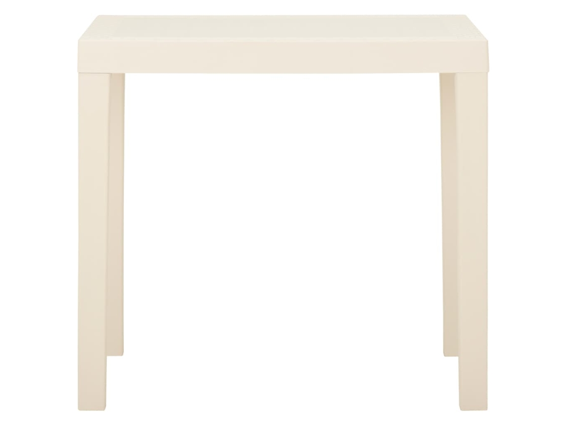 Mesa de jardim 79x65x72 cm em plástico branco, exclusiva da MAISON.