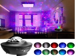 Lurelia Projetor Galáxia Com Coluna Bluetooth, Controlo Remoto, Usb, Rotação 360°, Led, Dimerizável