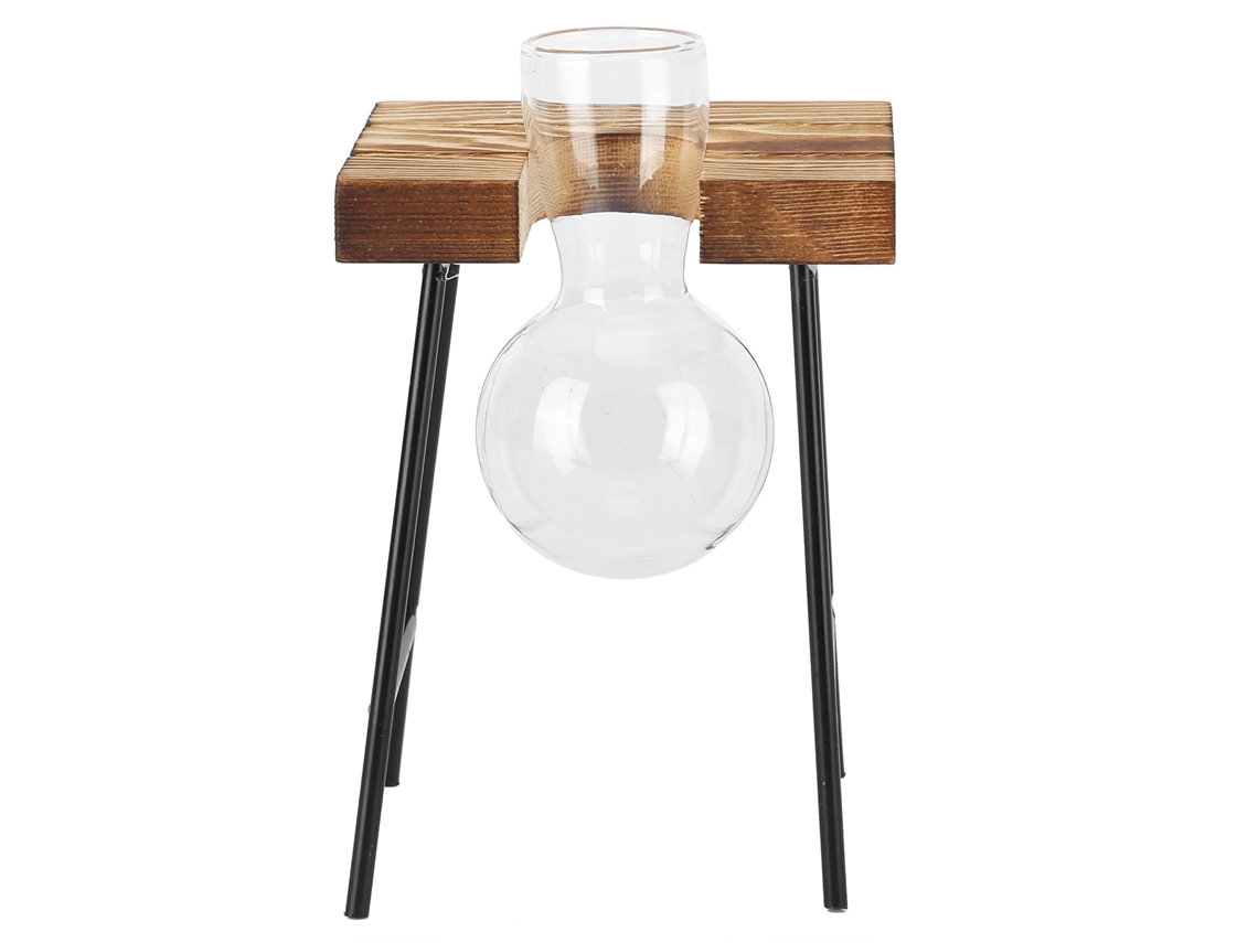 Vaso de Vidro com Base de Madeira LAXISCREED
