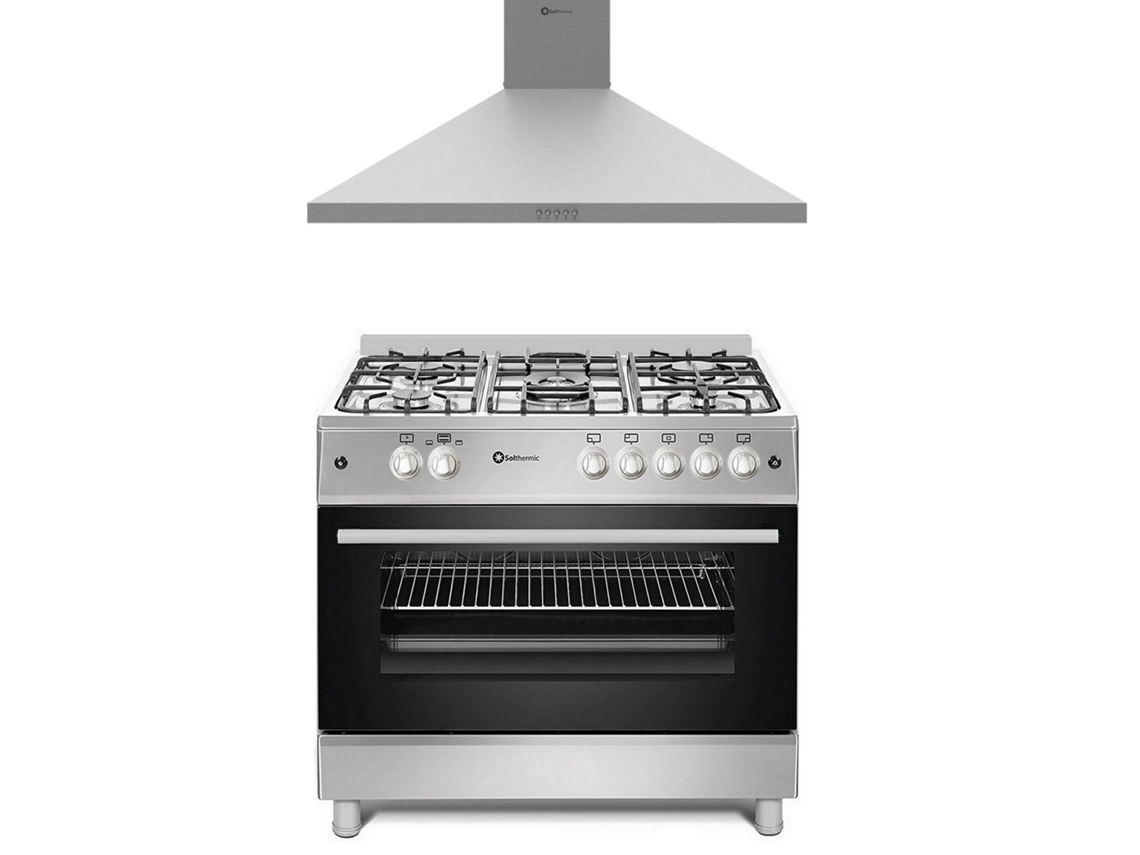 Pack Combo Fogão Solthermic Gas Forno Panoramico Exaustor Extractora De 90