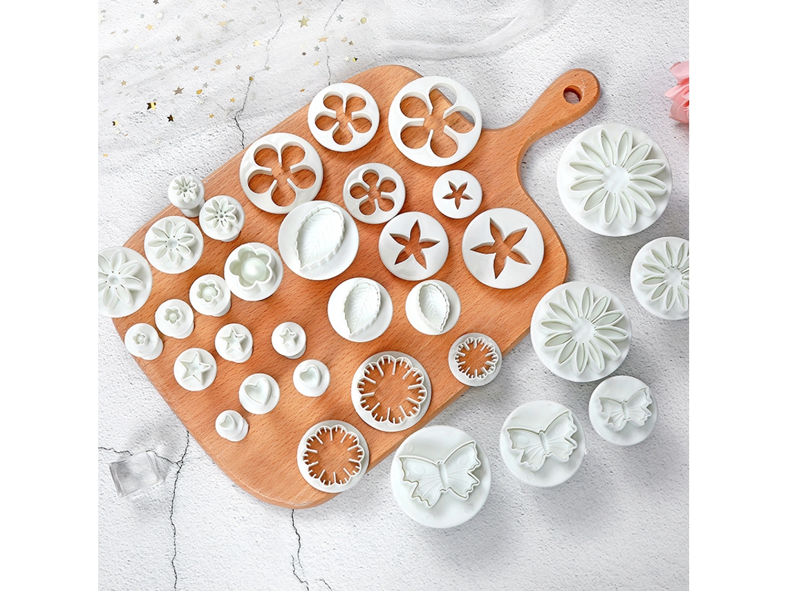 Corta cookies, Aço Inoxidável, Conjunto de 33 Peças, Estrela, Coração, Flor ZYBLSSBB