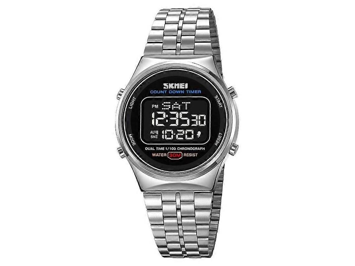 Relógio De Pulso Digital Multifuncional Masculino Skmei 1882, Resistente À Água Até 30 Metros, Com Luzes De Aço Inoxidável E Design Luminoso.