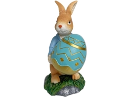 Estátua De Conejo De Pascua Figura De Resina Para Jardín Con Huevo Ornamental Interior Exterior