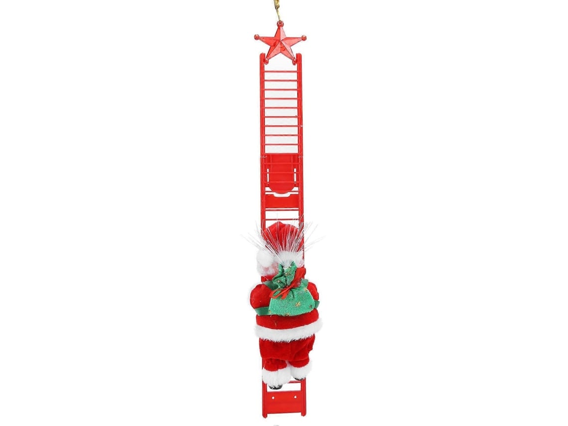 Pai Natal Elétrico A Subir Escada Enfeite De