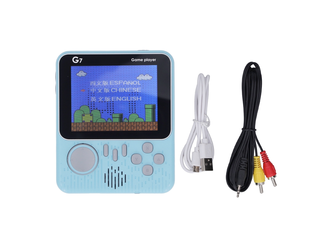 Brilvibera G7 Console de jogos portátil para um jogador, console de jogos leve com tela de 3,5 polegadas, azul