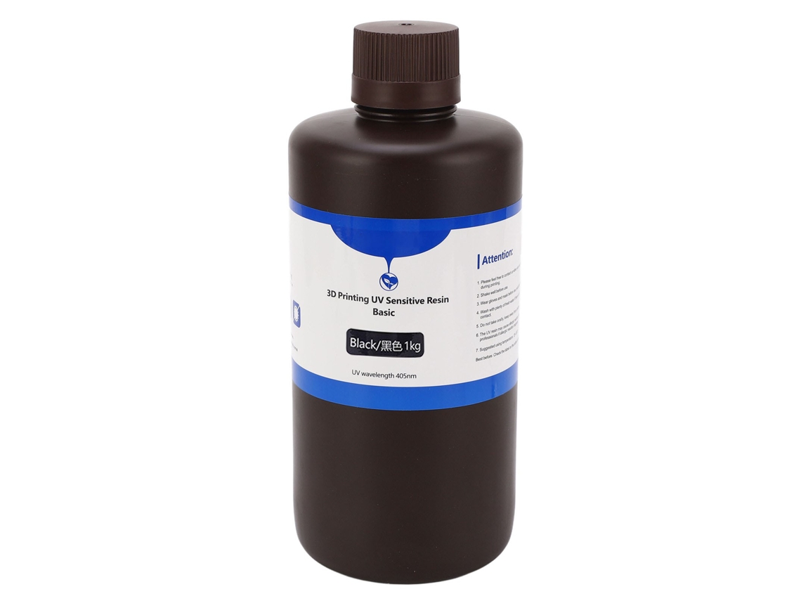 Resina de Impressora 3d Fotopolimérica Uv Cura Rápida Alta Resistência Preto 1210g
