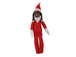 Boneco Elfo Negro Resina Feltro Decoração Natalina Festiva