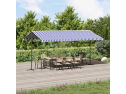 Maison Exclusive - Toldo De Pé 500x300 Cm Tecido E Aço Azul E Branco