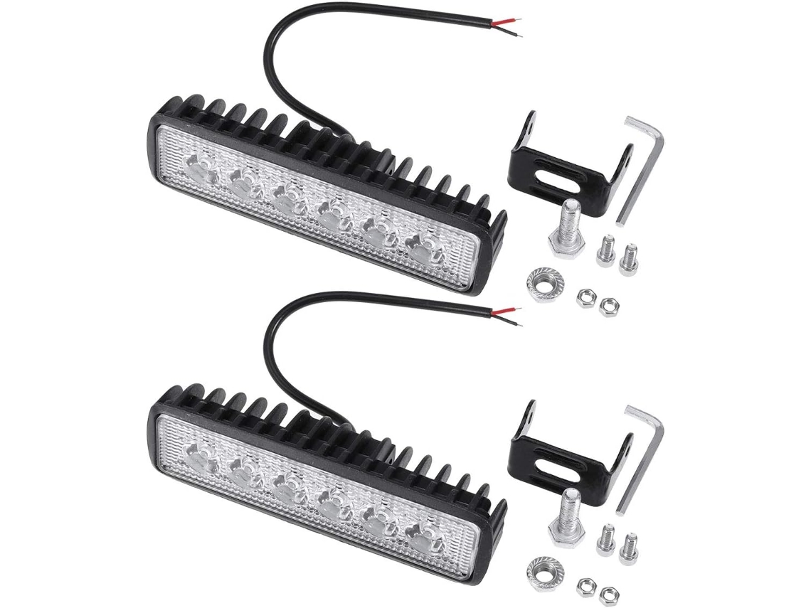 Barra De Luz Led Multifuncional De 18 W, Composta Por 2 Peças, Em Liga De Alumínio.