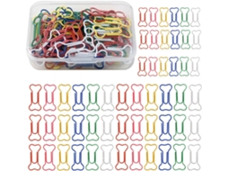 Clips de papel em formato Osso, cor aleatória, conjunto de 60 unidades, itens de PET e Fio Aço, alta resistência.