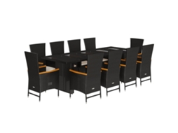 Garden Dining Set, Garden Dining Sets Vidaxl Preto Rattan / Vime (n/a)