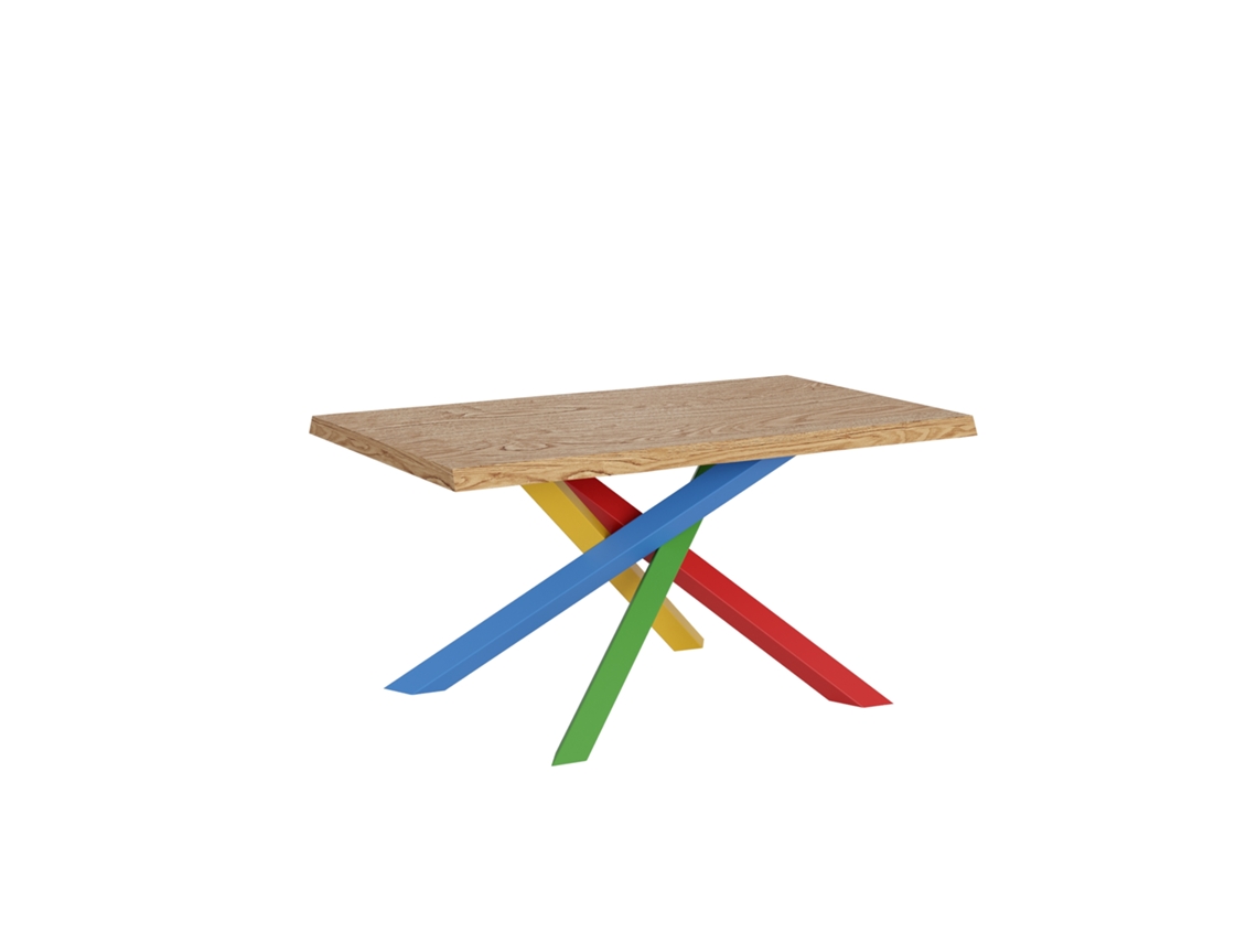 Mesa Extensível 90x160/210 Cm Versalux Pernas Carvalho Descascado 4/b Itamoby