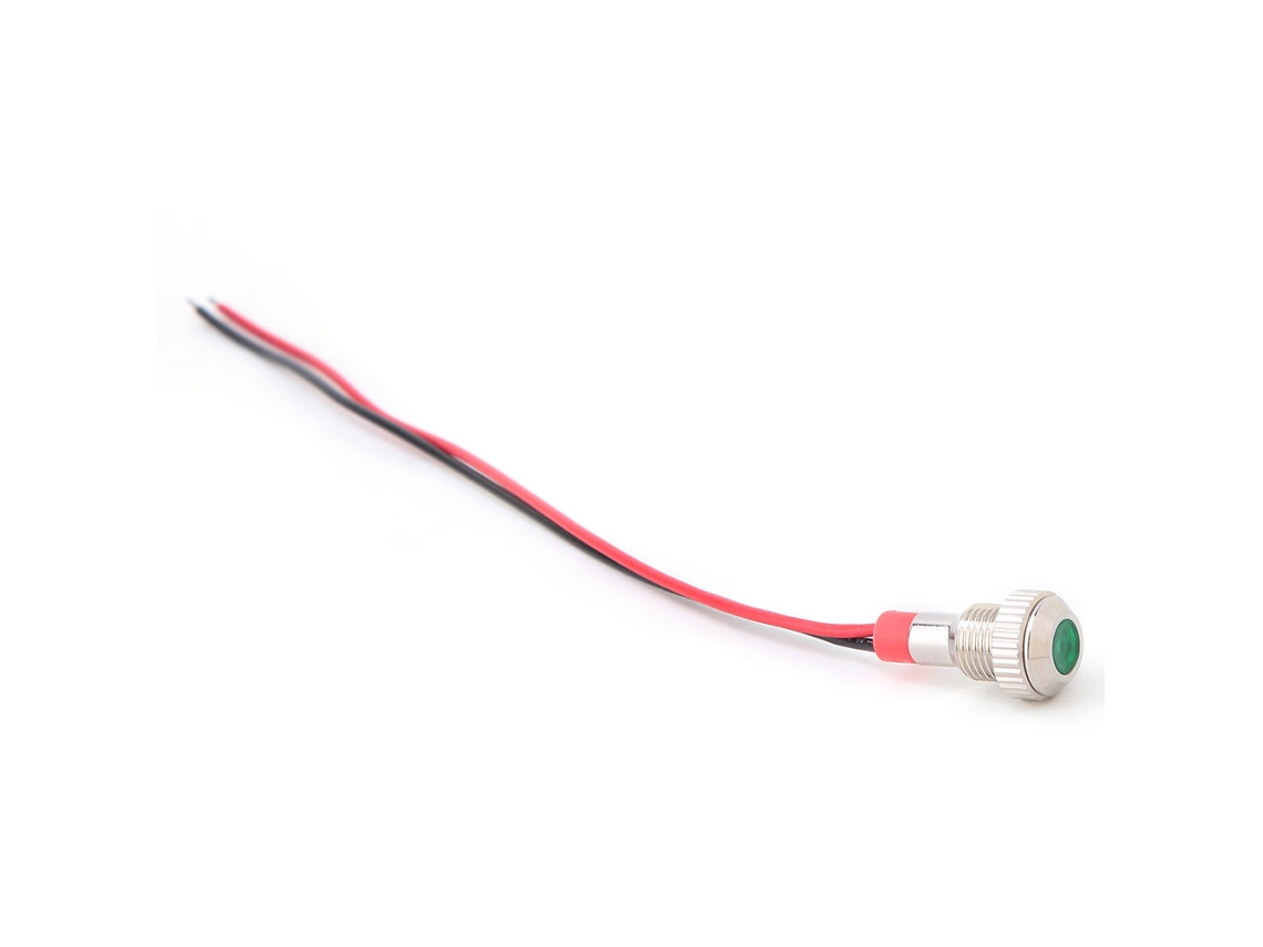 Indicador Led Verde 8mm 12v Ip65 para Carro
