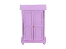 Mali armário de Casinha de Bonecas em Madeira Miniatura Bétula 1:12 Roxo Decorativo