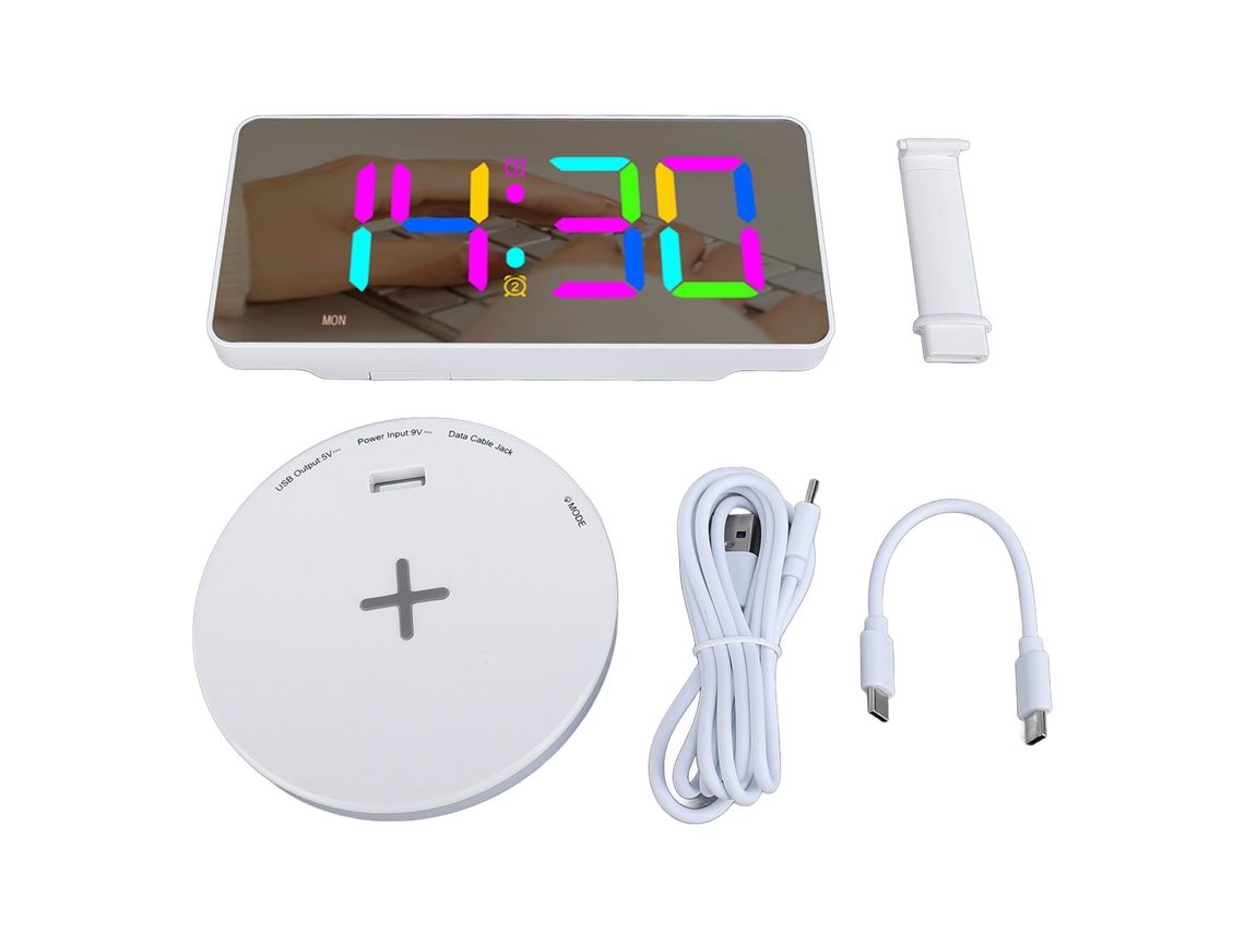 Relógio Digital Led Rgb 7.3 Polegadas para Quartos