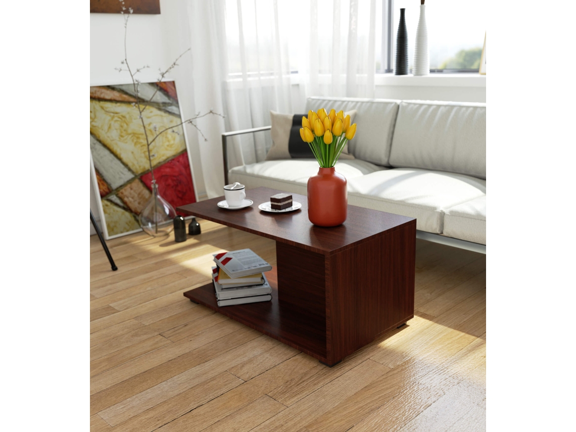 Mesa De Centro Margo Em Wenge - Design Elegante E Funcional, 90x45x50 Cm