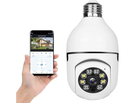 Lâmpada E27 1080P 360 Graus Panorâmica Wi-Fi Câmera de Vigilância Doméstica Inteligente com Detecção de Movimento Comunicação Bidirecional J423 SANAG