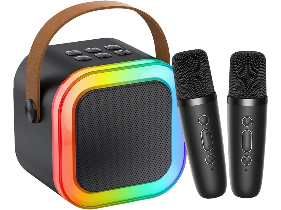 Mini Máquina De Karaokê Para Crianças E Adultos Â Caixa De Som Bluetooth Portátil Com 2 Microfones, Incluindo Microfones Infantis. Aquaforge